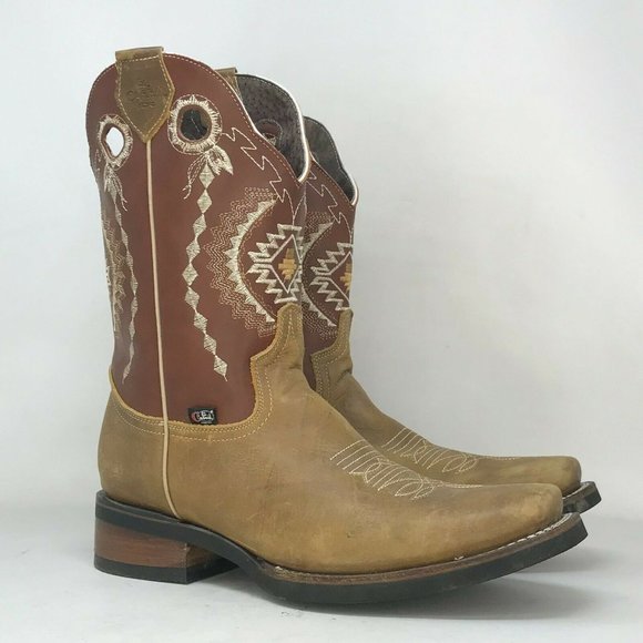 El Carril Botas | Shoes | El Carril Botas Womens Tan Brown Leather Cowgirl  Western Boots Square Toe Size 8 | Poshmark